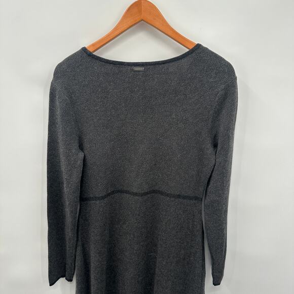 Prana Charcoal Gray Cascadence Organic Cotton Wool Blend Sweater Dress // L - Picture 11 of 13